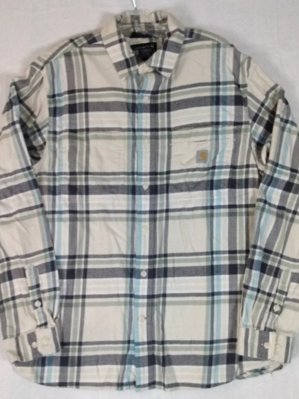 Carhartt Relaxed Fit Rugged Flex Plaid Shirt Mens L Long Sleeve Button Down